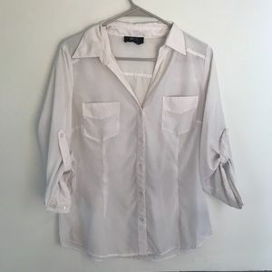 Women’s White Button Down Dress Shirt